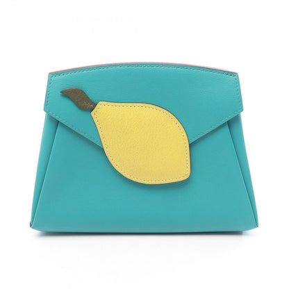 Hermes Pouch Tutti Frutti Blue Paon Lime Leather