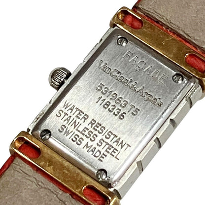 Van Cleef & Arpels Facade Watch SS Leather Quartz White Dial T5 — view 5