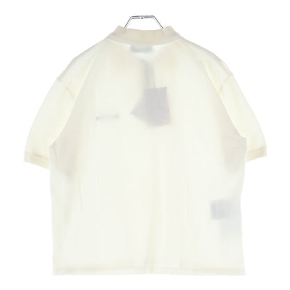 Miu Miu Cotton Pique Front Logo Embroidery Short Sleeve Polo Shirt White — view 2