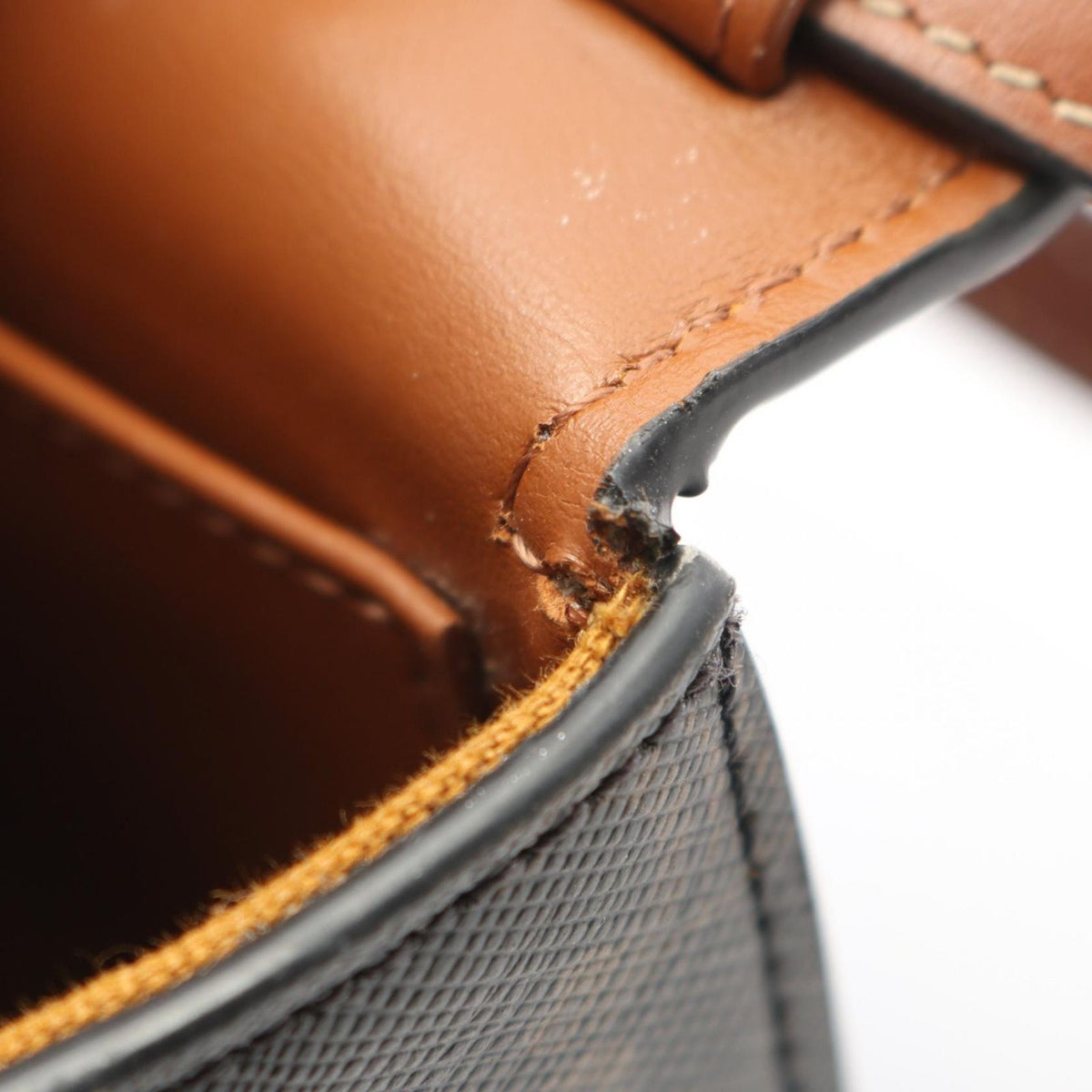 Celine Shoulder Bag Mini Claude Triomphe Black Brown Canvas Leather — view 7
