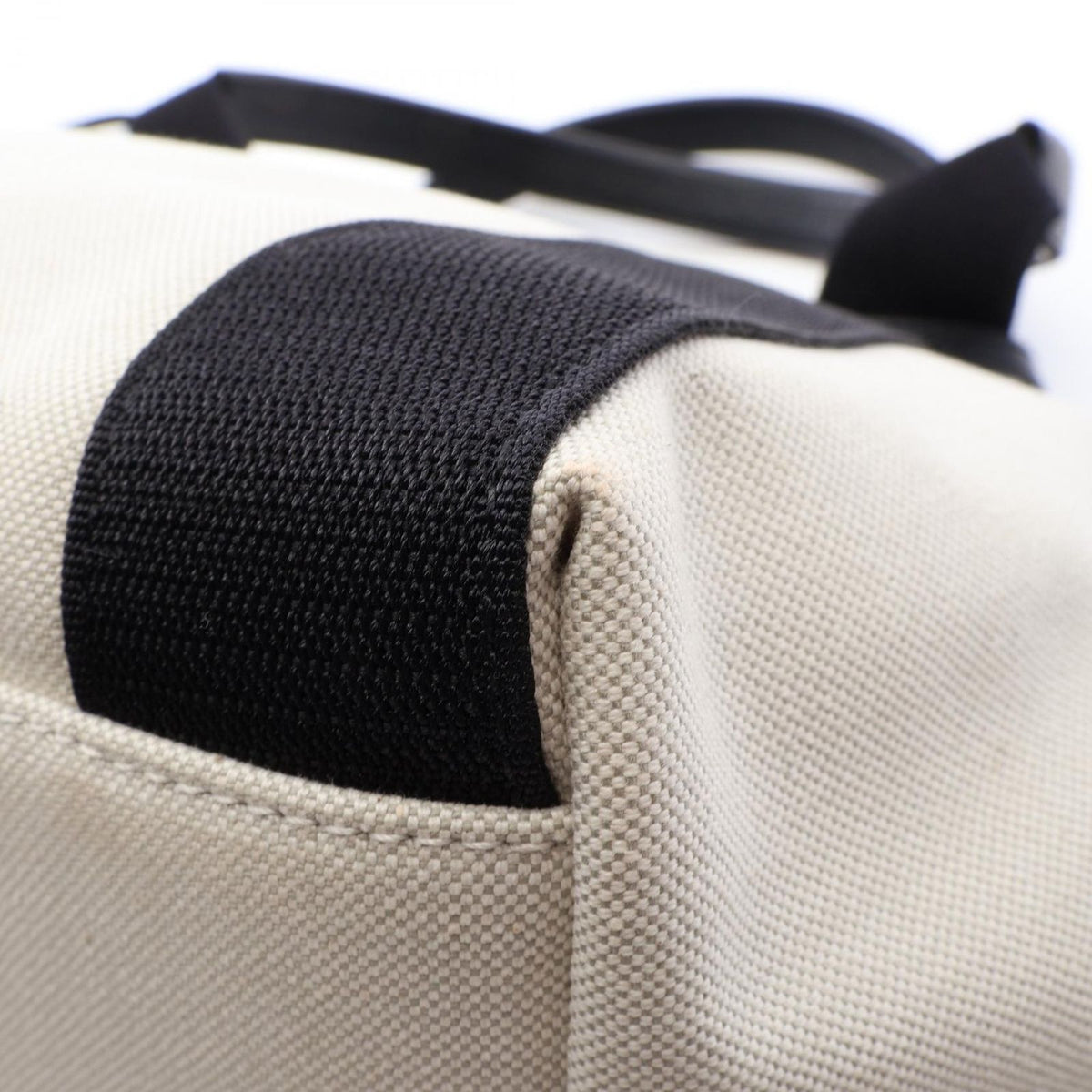 Balenciaga Tote Bag Biarritz 2-Way Ivory Black Canvas Leather — view 7