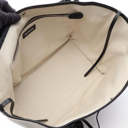 Balenciaga Tote Bag Biarritz 2-Way Ivory Black Canvas Leather — view 3