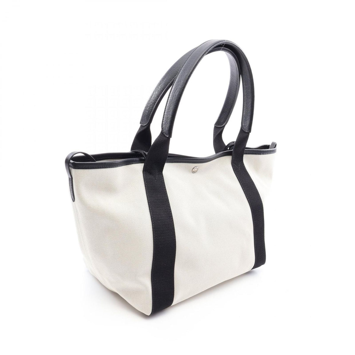 Balenciaga Tote Bag Biarritz 2-Way Ivory Black Canvas Leather — view 2