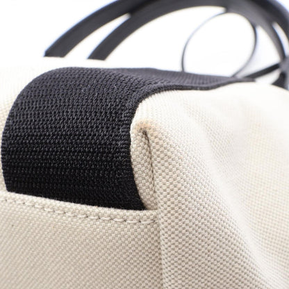 Balenciaga Tote Bag Biarritz 2-Way Ivory Black Canvas Leather — view 5
