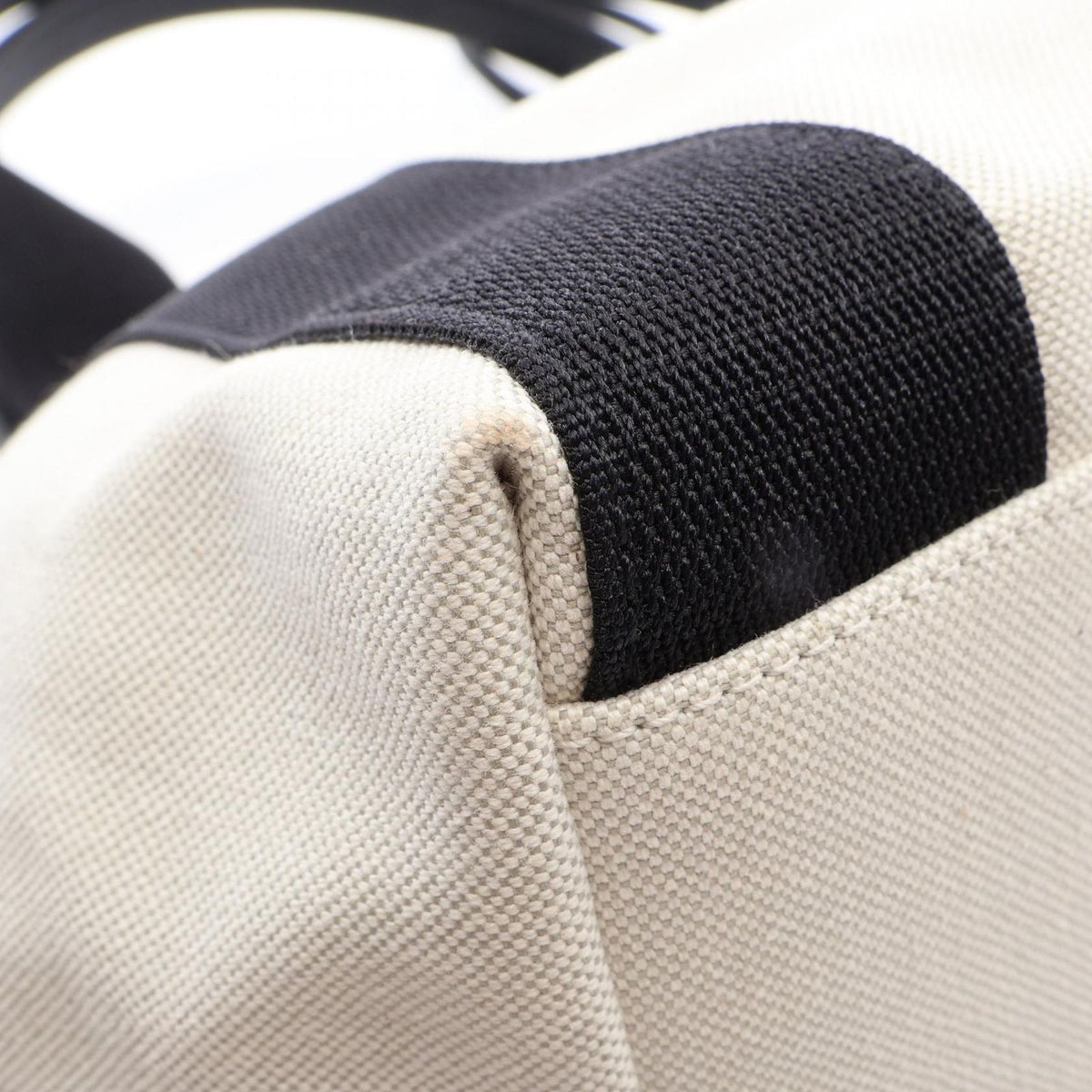Balenciaga Tote Bag Biarritz 2-Way Ivory Black Canvas Leather — view 6