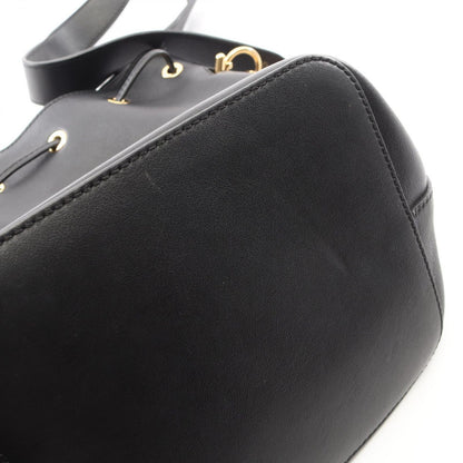 Fendi Shoulder Bag Montresor Drawstring Black Leather — view 6