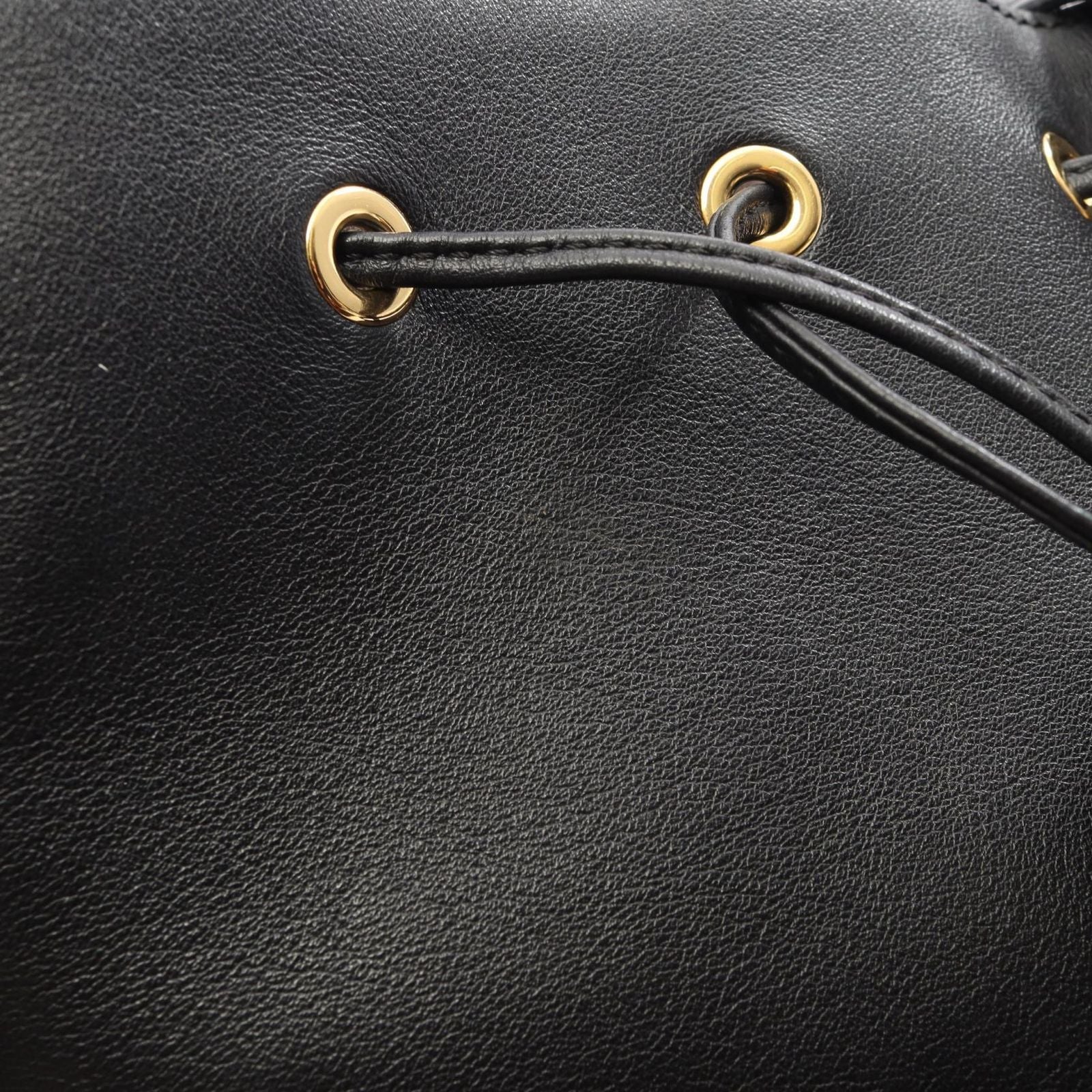 Fendi Shoulder Bag Montresor Drawstring Black Leather — view 8