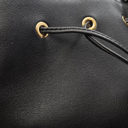 Fendi Shoulder Bag Montresor Drawstring Black Leather — view 8