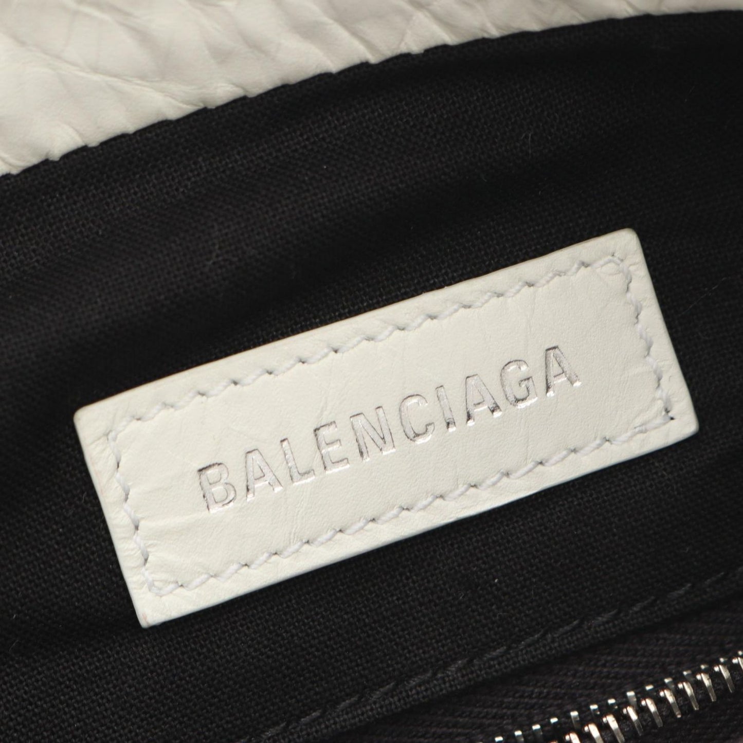 Balenciaga Shoulder Bag Crush Small Tote White Leather — view 4