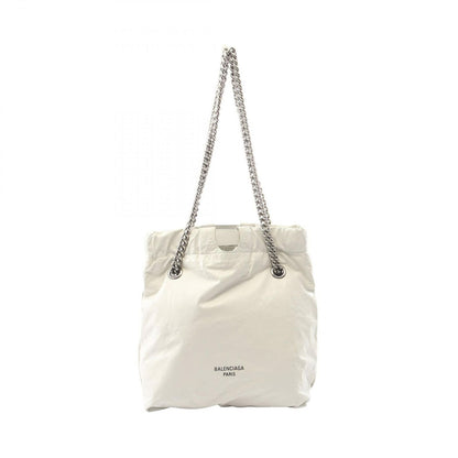 Balenciaga Shoulder Bag Crush Small Tote White Leather