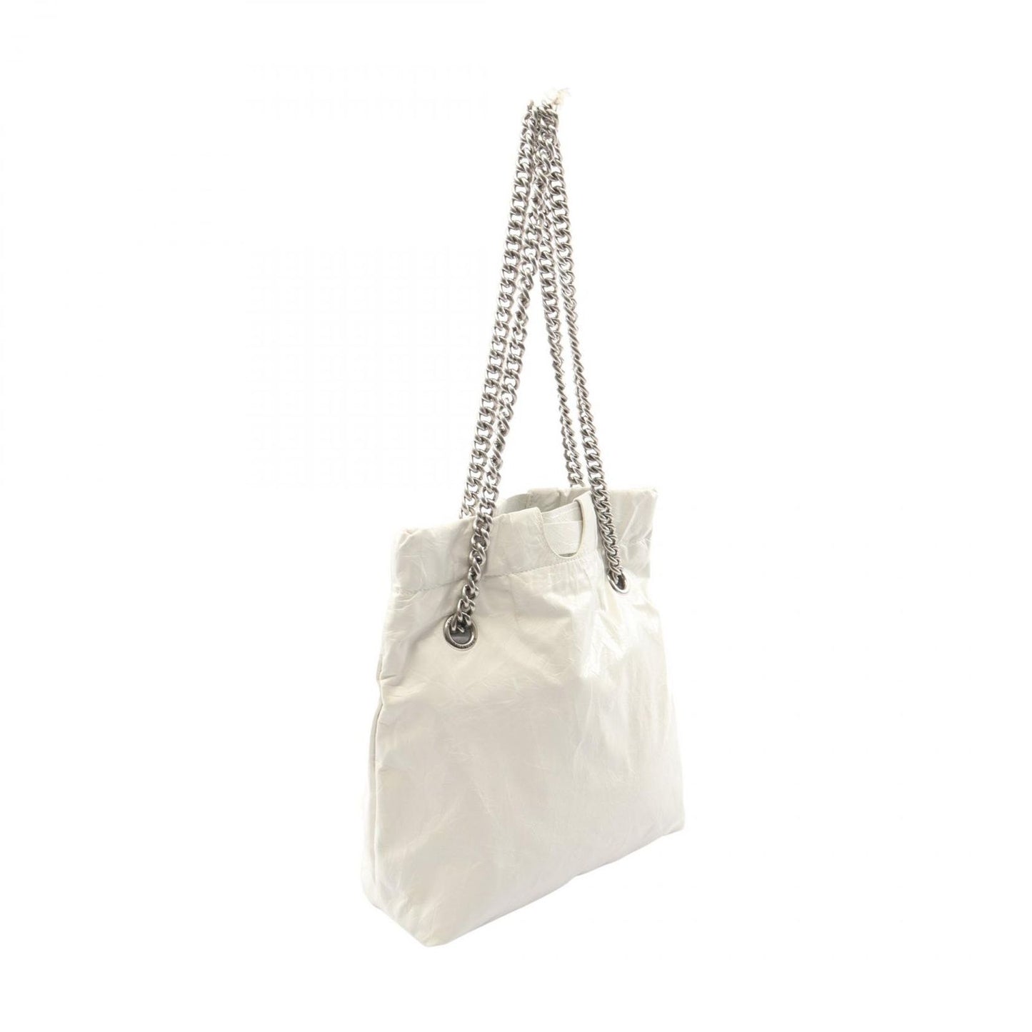 Balenciaga Shoulder Bag Crush Small Tote White Leather — view 2