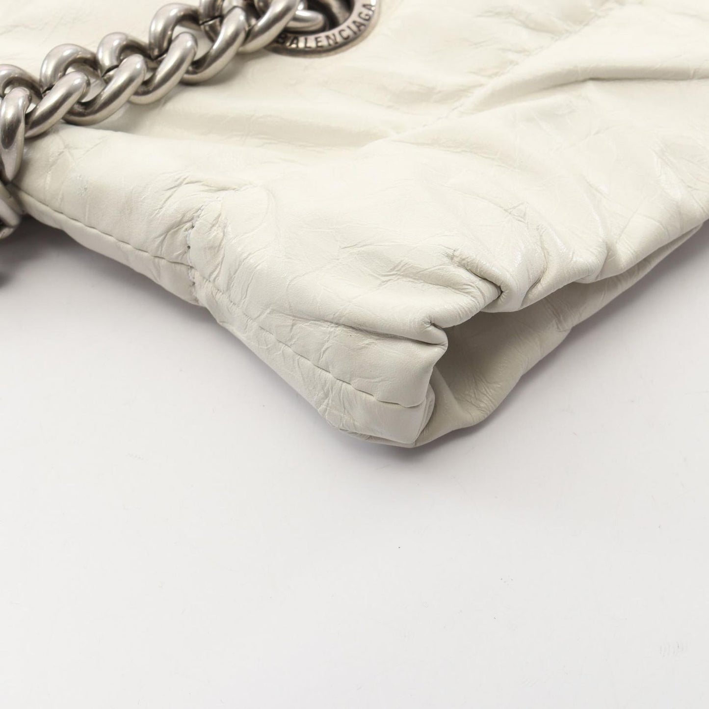 Balenciaga Shoulder Bag Crush Small Tote White Leather — view 7