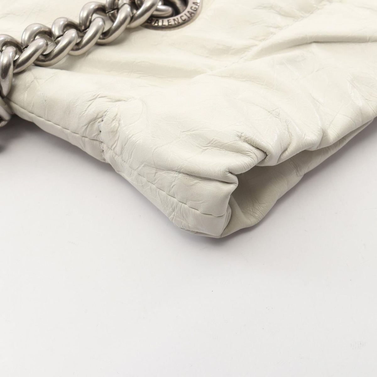 Balenciaga Shoulder Bag Crush Small Tote White Leather — view 7