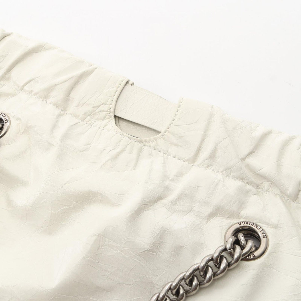 Balenciaga Shoulder Bag Crush Small Tote White Leather — view 8