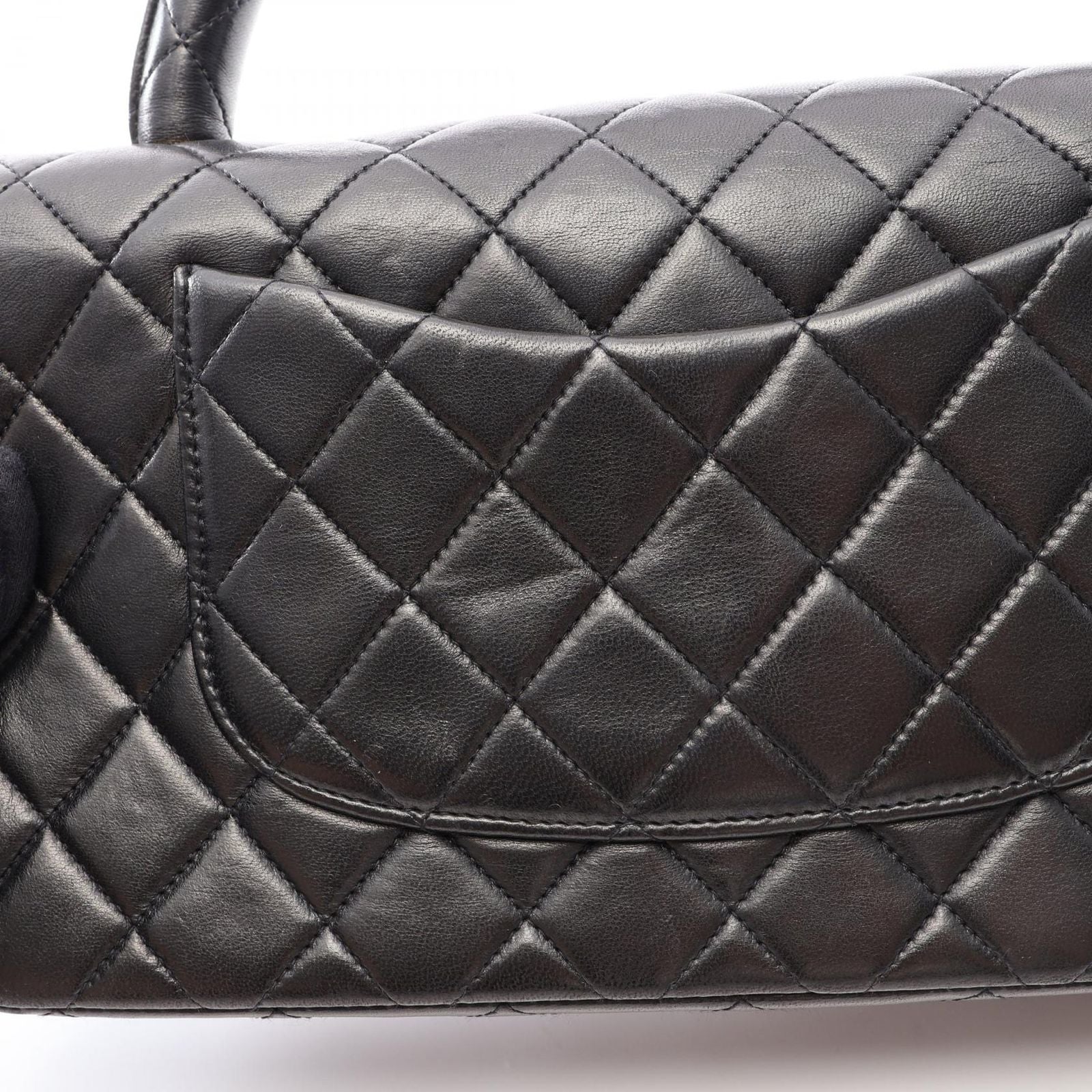 Chanel Handbag Quilted Parent Child Bag Black Lambskin — view 6