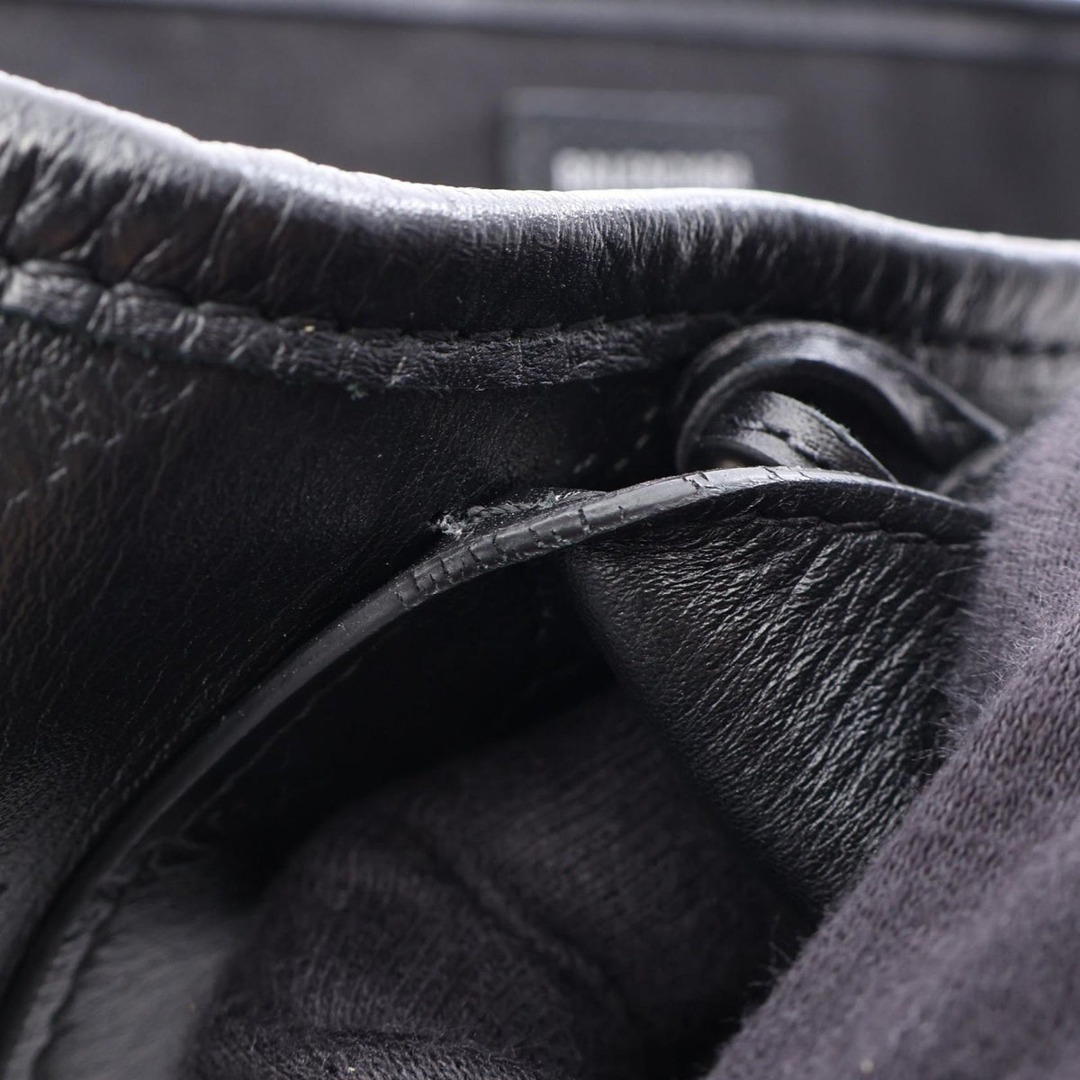 Balenciaga Navy Cabas XS 2-Way Black Leather All Over Logo XS Handbag — view 7