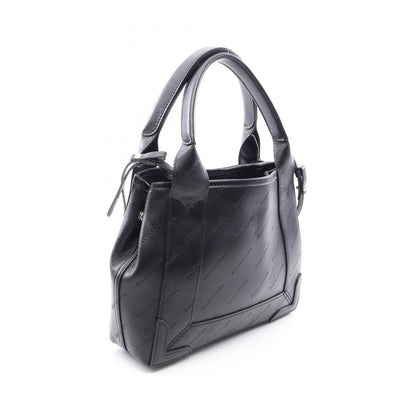 Balenciaga Navy Cabas XS 2-Way Black Leather All Over Logo XS Handbag — view 2