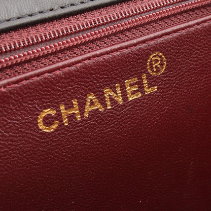 Chanel Shoulder Bag Quilted Full Flap Black Lambskin Push Lock Chain — view 4