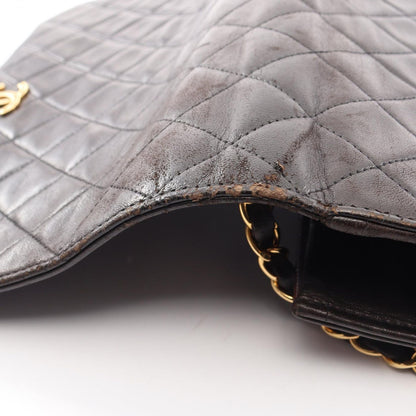 Chanel Shoulder Bag Quilted Full Flap Black Lambskin Push Lock Chain — view 6