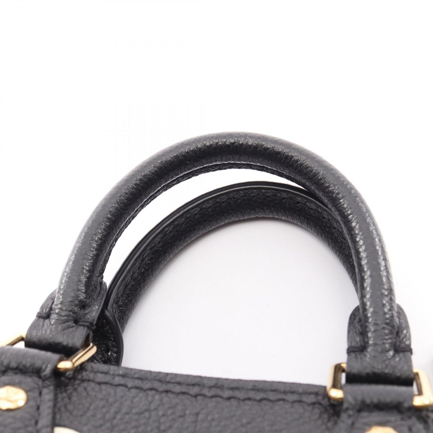 Louis Vuitton Nano Speedy 2-Way Black Beige Leather Handbag — view 5