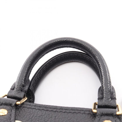 Louis Vuitton Nano Speedy 2-Way Black Beige Leather Handbag — view 5
