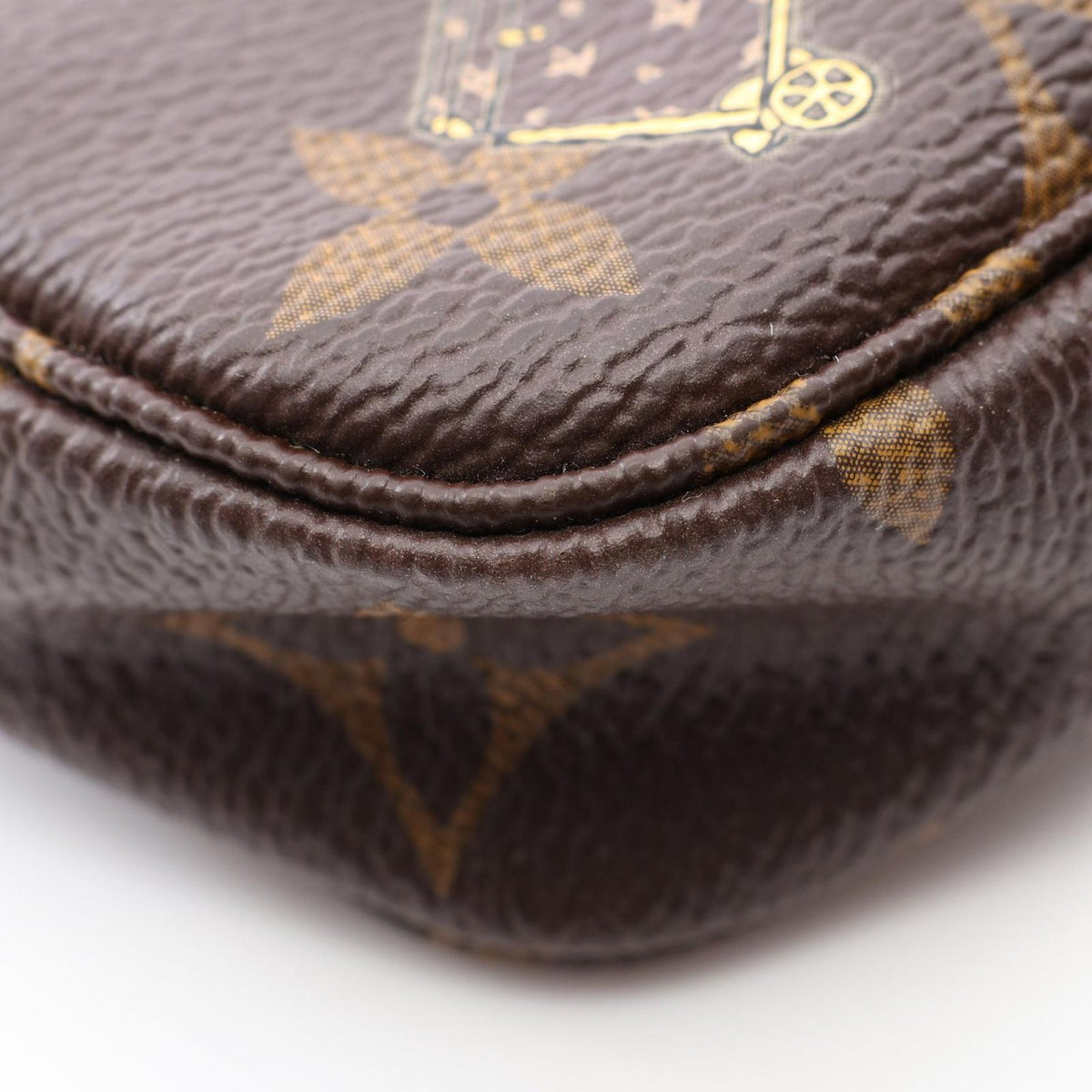 Louis Vuitton Handbag Mini Pochette Accessory Soir Porter Line Canvas Leather — view 8