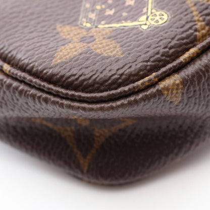 Louis Vuitton Handbag Mini Pochette Accessory Soir Porter Line Canvas Leather — view 8
