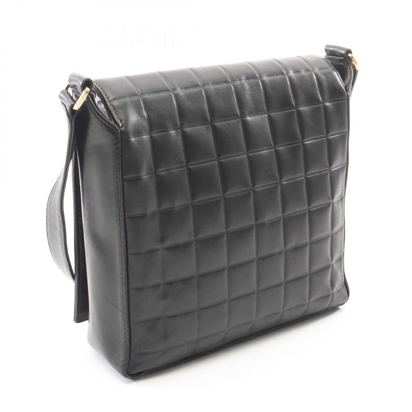 Chanel Shoulder Bag Choco Bar Black Lambskin CC Logo — view 2