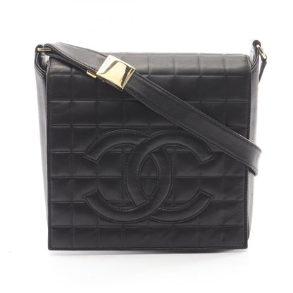 Chanel Shoulder Bag Choco Bar Black Lambskin CC Logo