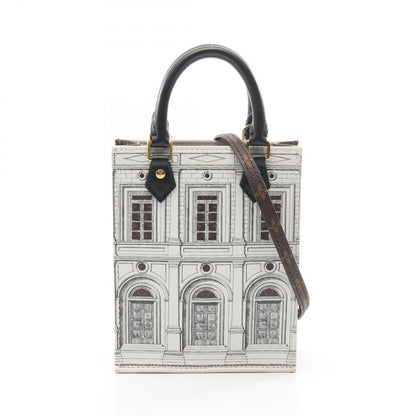 Louis Vuitton Handbag Fornasetti Petite Sac Plat Monogram 2-Way Canvas Leather