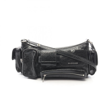Balenciaga Shoulder Bag Superbusy Super Busy Small Black Leather