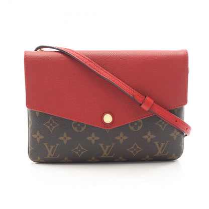 Louis Vuitton Shoulder Bag Twice Twin Set Monogram Aurore Cerise Canvas Leather