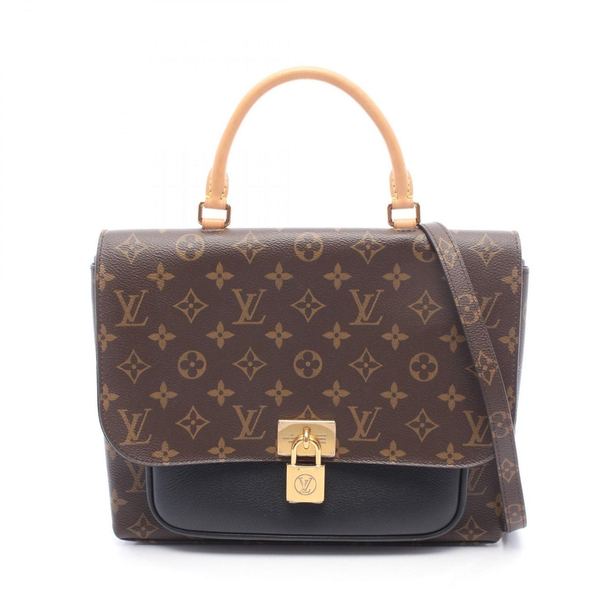 Louis Vuitton Marignan 2-Way Noir Canvas Leather Handbag