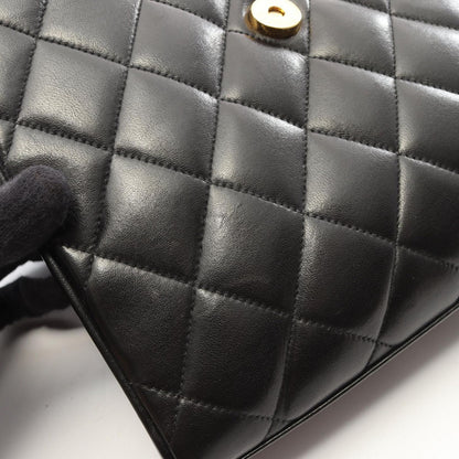 Chanel Shoulder Bag Quilted Black Lambskin — view 8