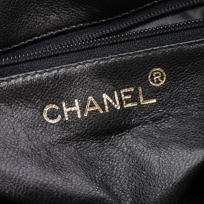 Chanel Shoulder Bag Quilted Fringe Chain Black Lambskin — view 4