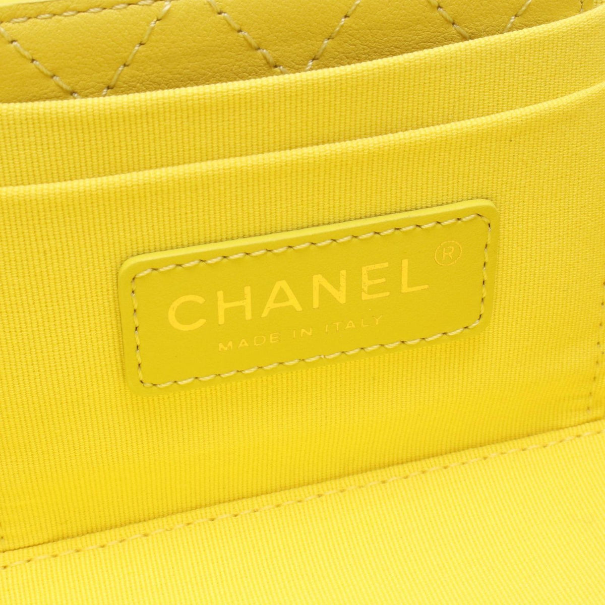 Chanel Shoulder Bag Quilted Yellow Leather Small Vanity 2-Way Chain — view 4