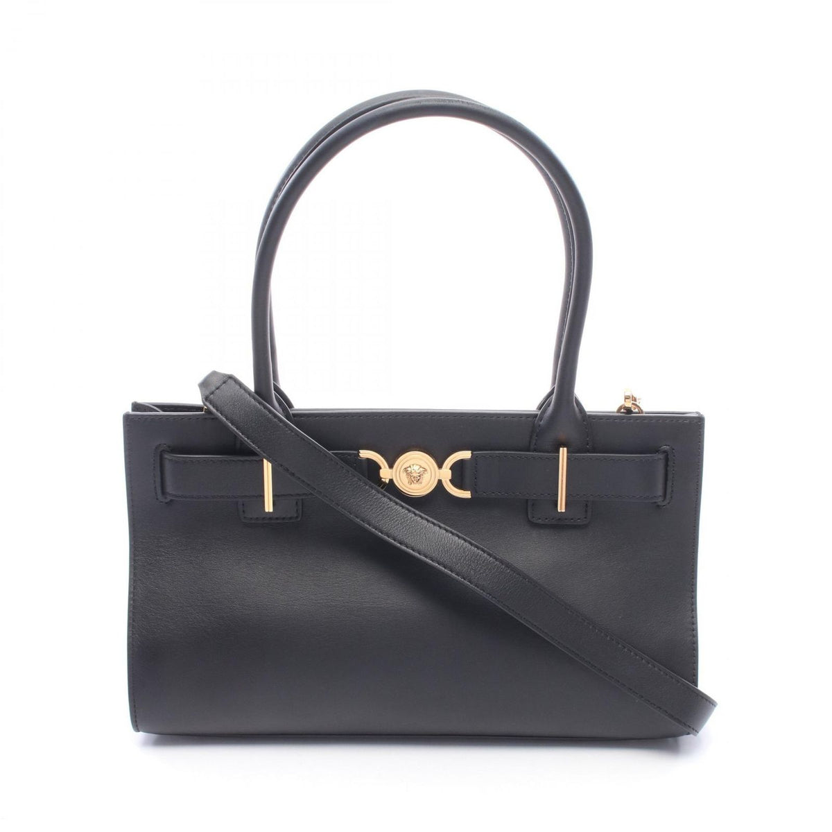 Versace Shoulder Bag Medusa 95 2-Way Black Leather
