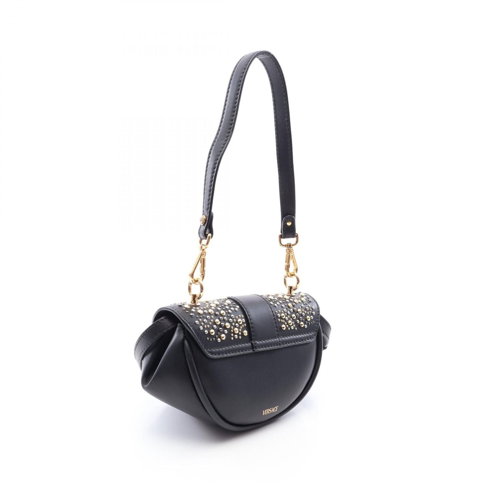 Versace Shoulder Bag Virtus Small 2-Way Black Multi Leather — view 2