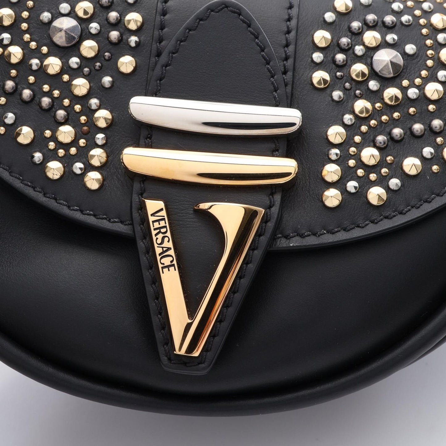 Versace Shoulder Bag Virtus Small 2-Way Black Multi Leather — view 5
