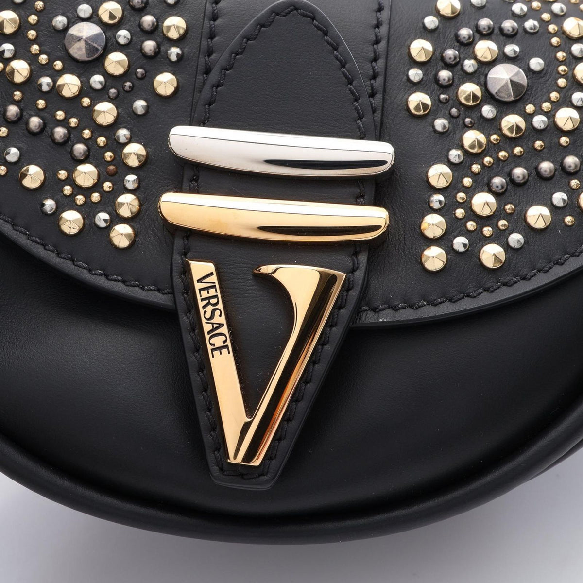 Versace Shoulder Bag Virtus Small 2-Way Black Multi Leather — view 5