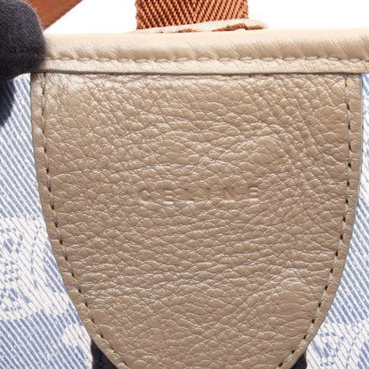 Celine Tote Bag Macadam Navy Brown Vinyl Leather — view 4