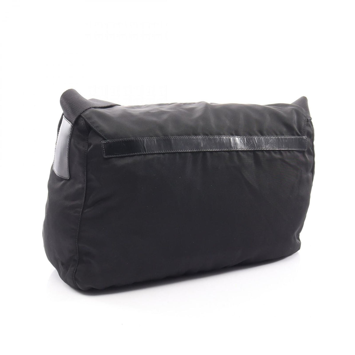 Prada Shoulder Bag Vela Black Nylon Leather Triangle Logo — view 2