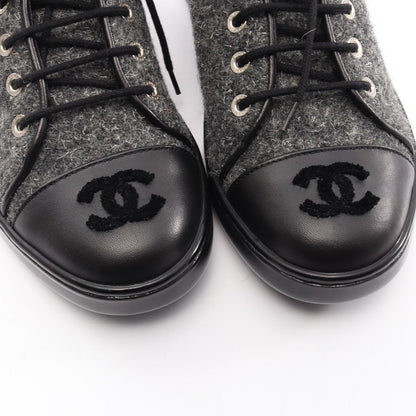 Chanel Sneakers CC Logo Fabric Leather CC Tweed High — view 8