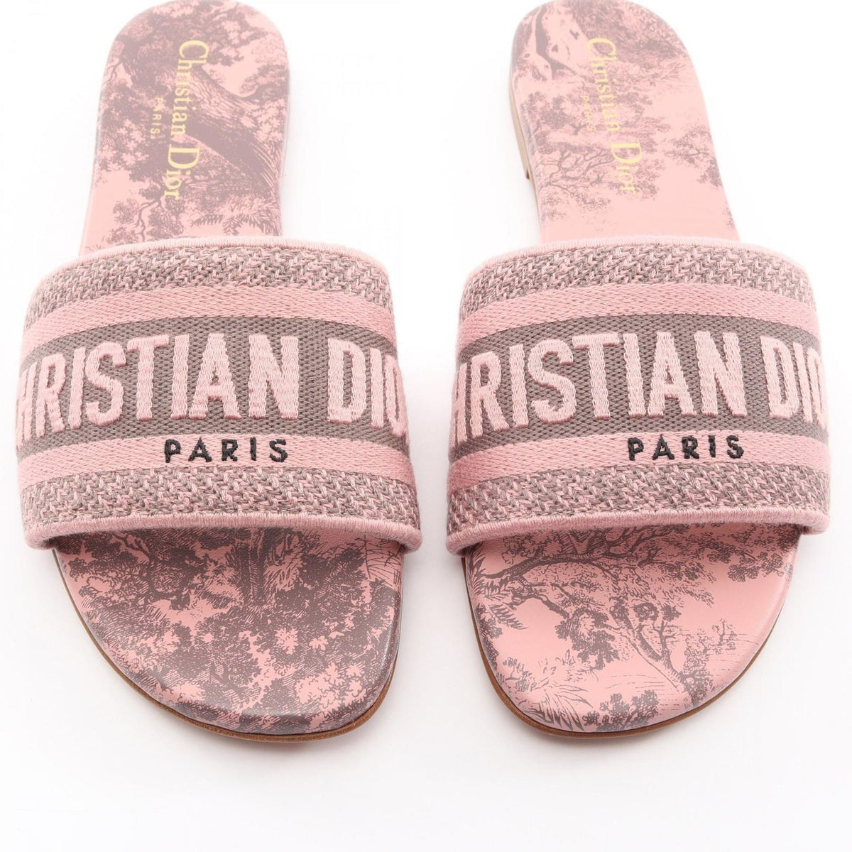Dior Sandals Dway Slide Toile de Jouy Embroidery Canvas — view 8