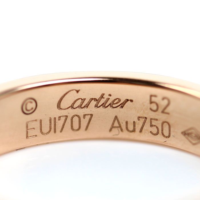 Cartier 18K Pink Gold Mini Love Diamond Ring 52 Vintage — view 5
