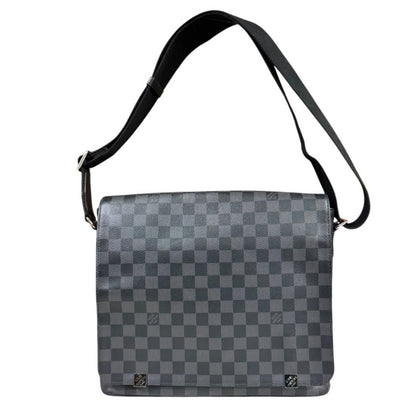 Louis Vuitton District MM NM Damier Graphite Shoulder Bag Canvas Black Vintage