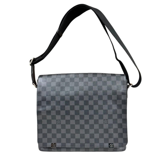 Louis Vuitton District MM NM Damier Graphite Shoulder Bag Canvas Black Vintage