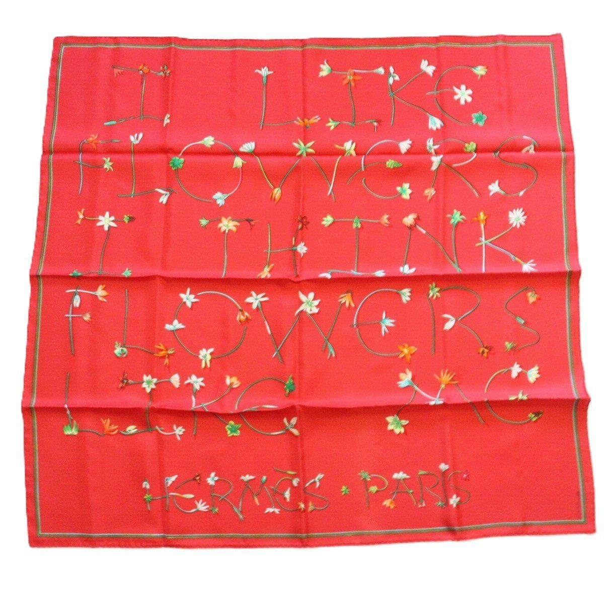 Hermes Carre 90 Scarf Eye Like Flowers 100% Silk Pawn