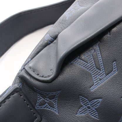 Louis Vuitton Waist Bag Discovery PM Monogram Shadow Navy Blue Leather — view 5