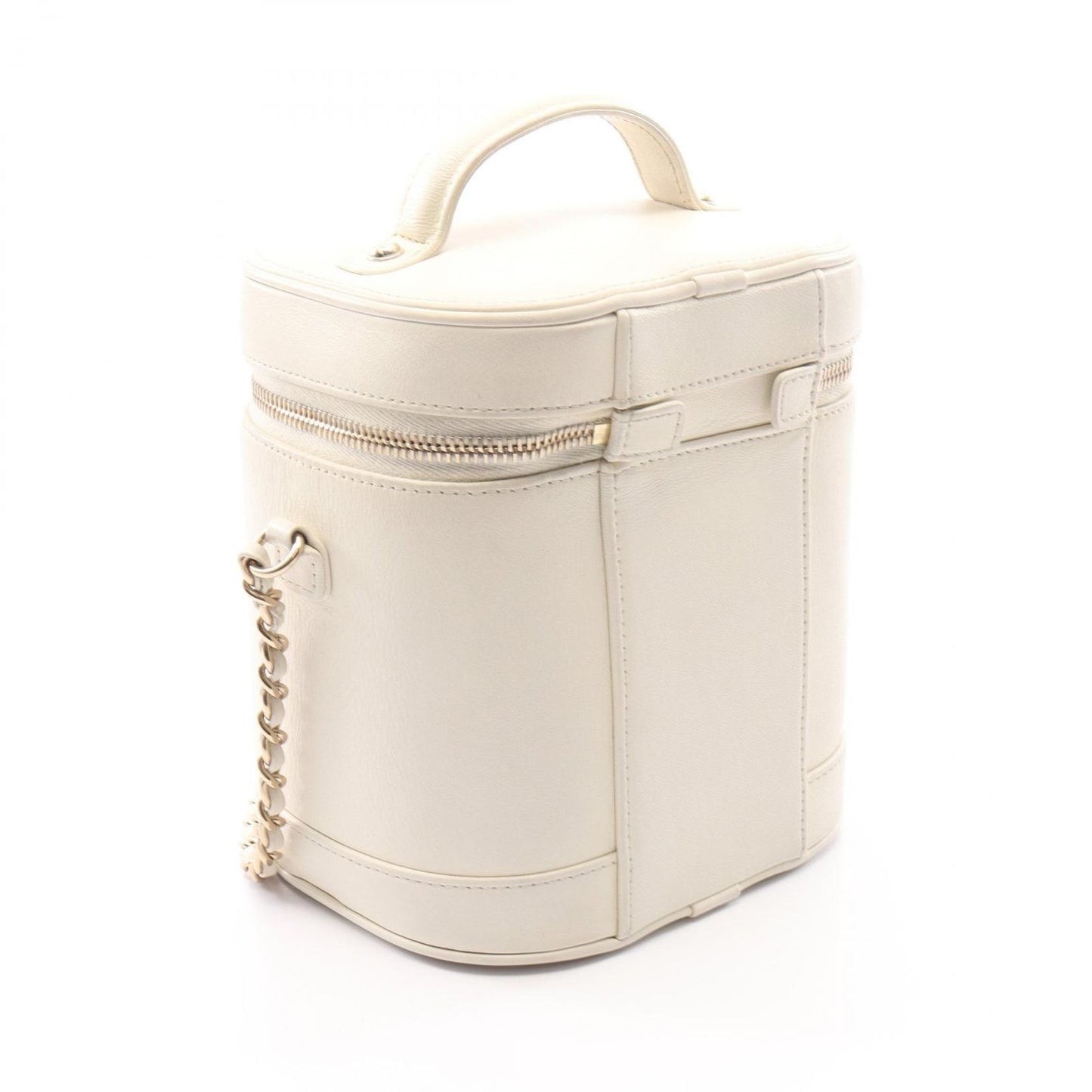 Chanel Handbag CC Logo 2-Way AS White Lambskin CC Vanity Chain Shoulder — view 2
